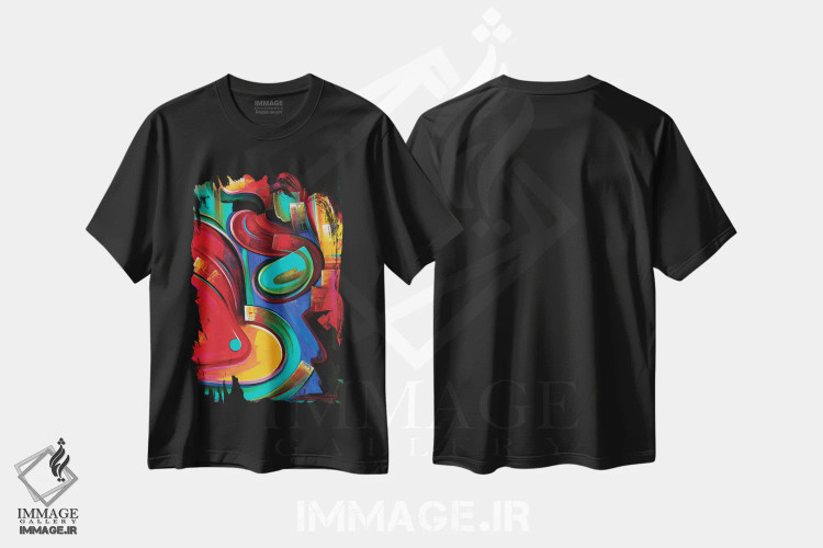 تیشرت مشکی طرح دار آدرنالین اثر نوویک | immage.ir