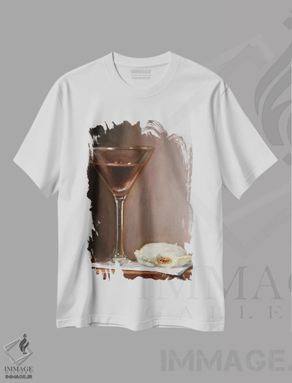 تیشرت سفید طرح دار اسپرسو مارتینی آنکراستبل، دکور معاصر اثر نوا وریر | فروشگاه ایماژ