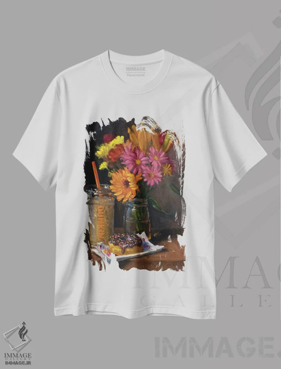 تیشرت سفید طرح دار دانکین ران، دکور معاصر اثر نوا وریر | immage.ir