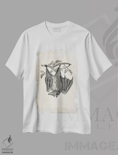 تیشرت سفید طرح دار خفاش ها ۴، دکوراسیون جایگزین اثر ناتاشا وسکوت | فروشگاه ایماژ