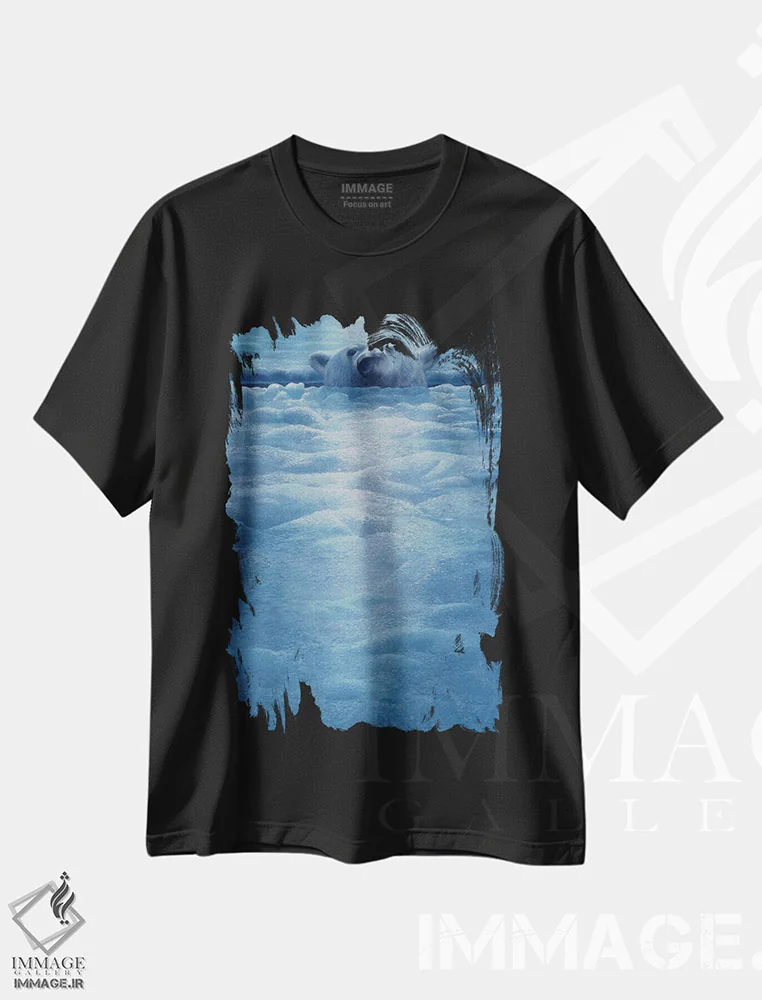 تیشرت مشکی طرح دار دیده بان قطبی، هنر فاخر معاصر اثر جان سیری-لستر | فروشگاه ایماژ