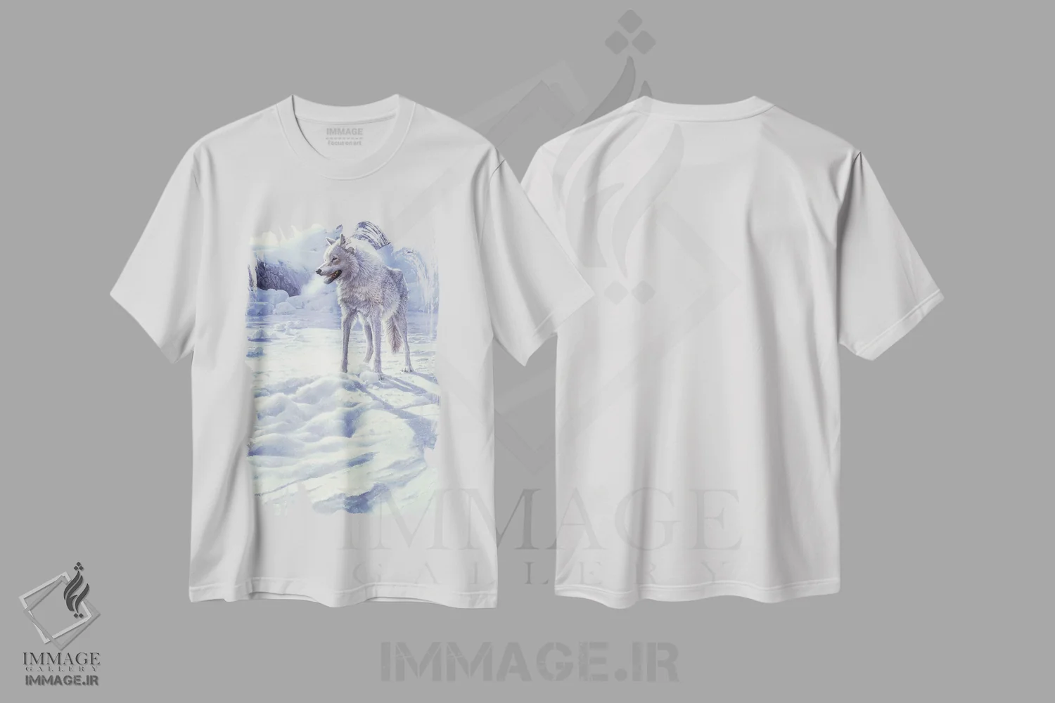 تیشرت سفید طرح دار روح شمال، هنر فاخر معاصر اثر جان سیری-لستر | فروشگاه ایماژ