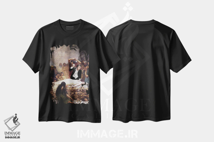 تیشرت مشکی طرح دار تزریق آدرنالین، تزئینی اثر نورو بی | فروشگاه ایماژ