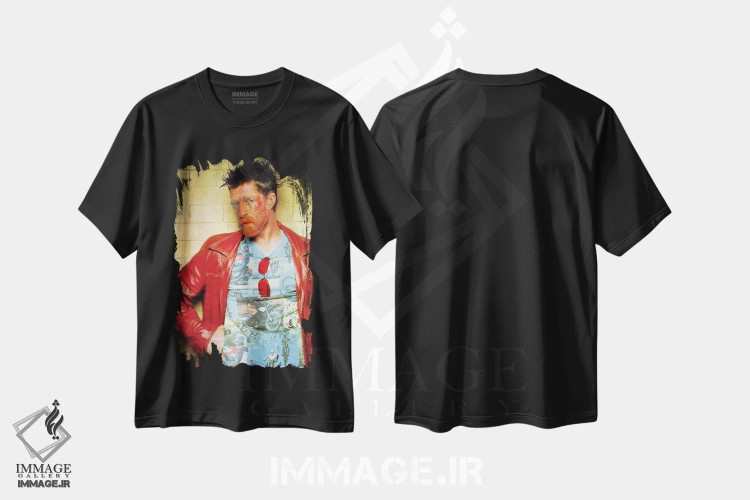 تیشرت مشکی طرح دار می خوام تا جایی که می تونی با تمام قدرت منو نقاشی کنی، تزئینی اثر نورو بی | immage.ir