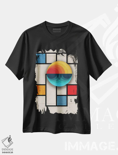 تیشرت مشکی طرح دار گوی باوهاوس، آبستره اثر بنی آرت | فروشگاه ایماژ