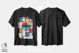 تیشرت مشکی طرح دار گوی باوهاوس، آبستره اثر بنی آرت | فروشگاه ایماژ