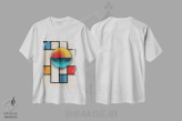 تیشرت سفید طرح دار گوی باوهاوس، آبستره اثر بنی آرت | immage.ir