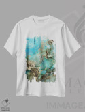 تیشرت سفید طرح دار مرجان ۲ اثر استودیو هنری مونه و مانه | فروشگاه ایماژ