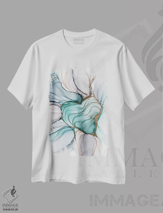 تیشرت سفید طرح دار عشق، آبستره اثر استودیو هنری مونه و مانه | فروشگاه ایماژ