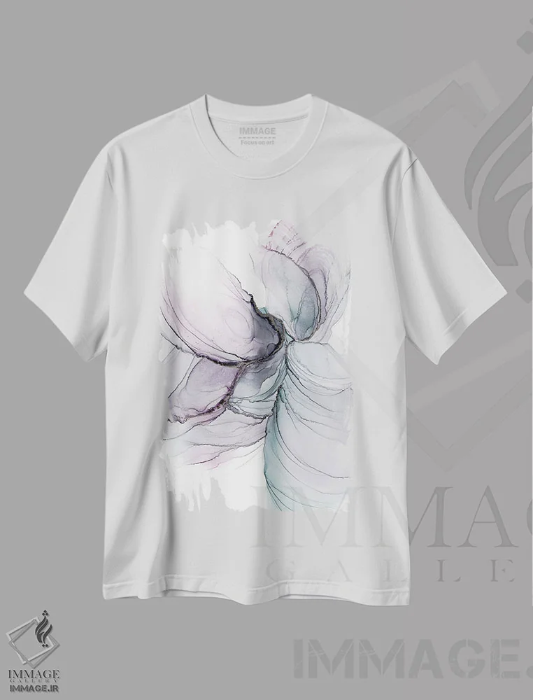 تیشرت سفید طرح دار الهام بخش VII اثر استودیو هنری مونه و مانه | فروشگاه ایماژ