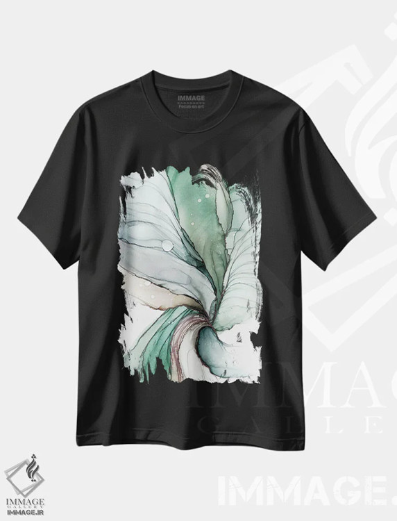 تیشرت مشکی طرح دار الهام نو V اثر استودیو هنری مونه و مانه | immage.ir
