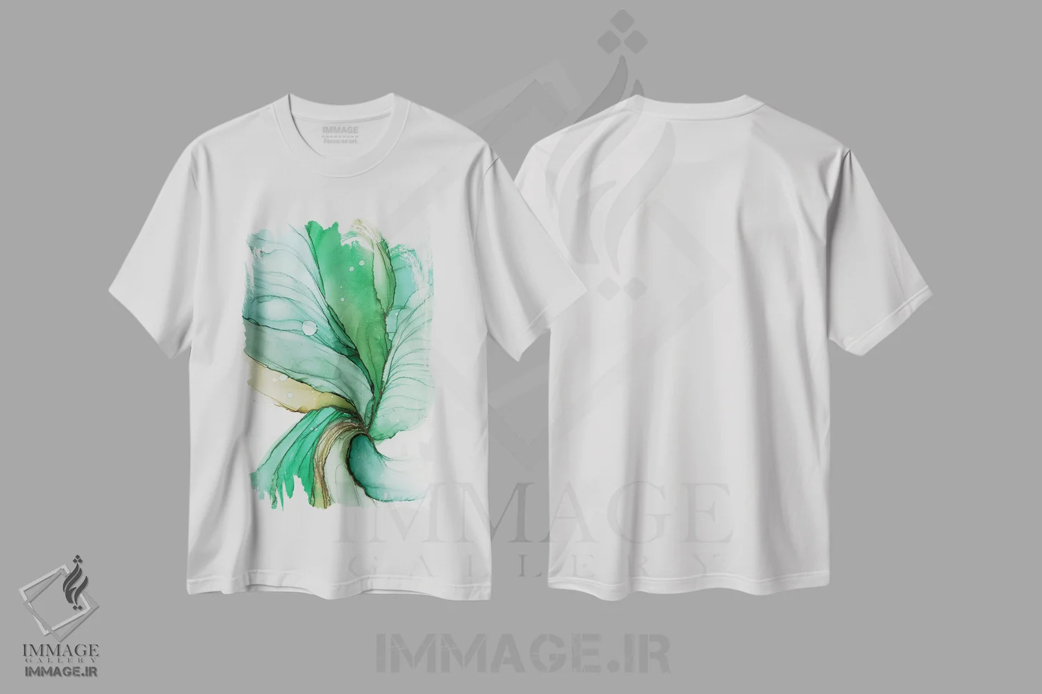 تیشرت سفید طرح دار الهام نو I اثر استودیو هنری مونه و مانه | فروشگاه ایماژ