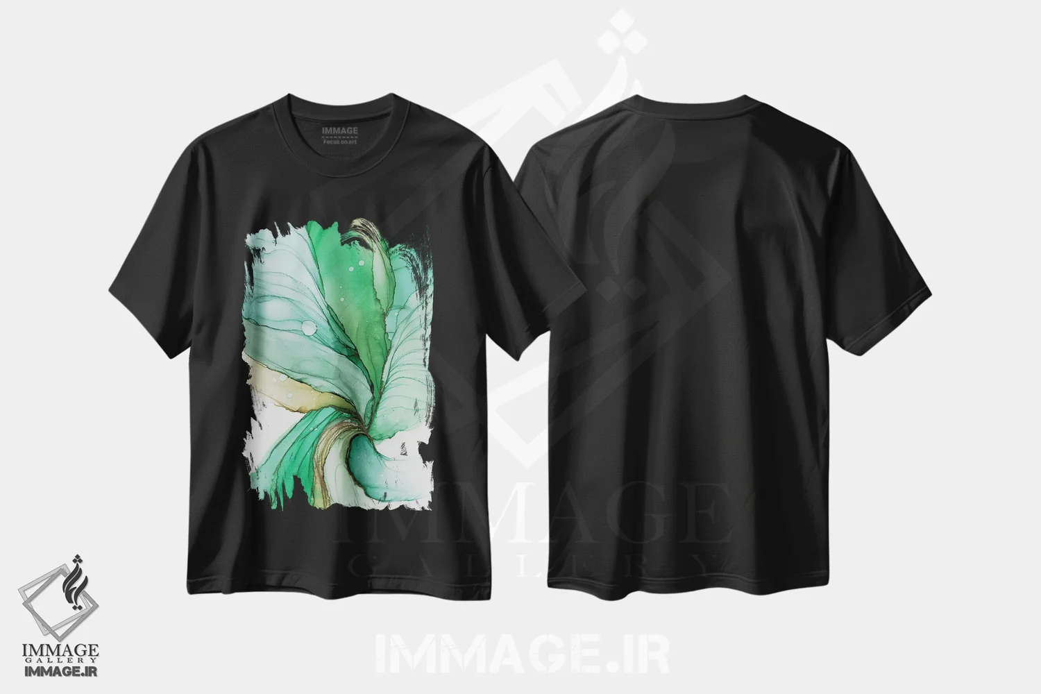 تیشرت مشکی طرح دار الهام نو I اثر استودیو هنری مونه و مانه | immage.ir