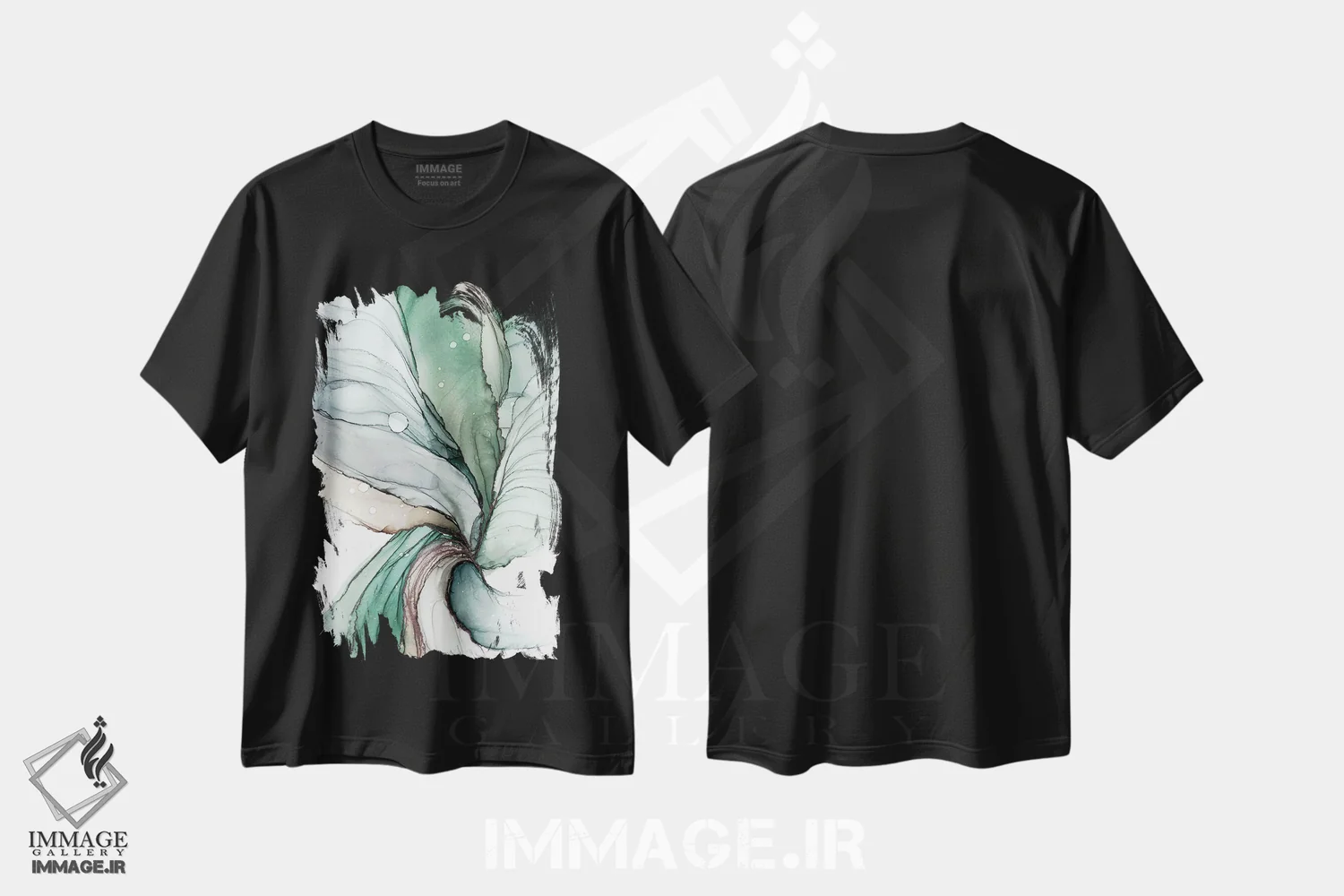 تیشرت مشکی طرح دار الهام نو V اثر استودیو هنری مونه و مانه | immage.ir