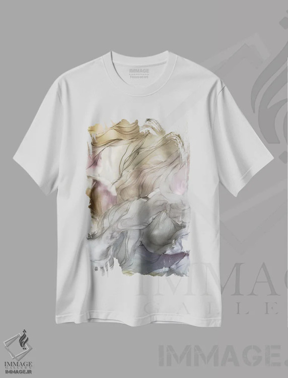 تیشرت سفید طرح دار لطافت I اثر استودیو هنری مونه و مانه | immage.ir