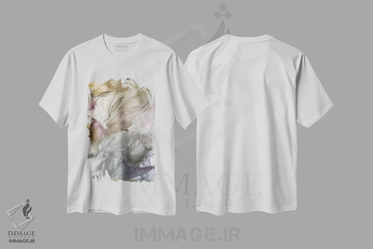 تیشرت سفید طرح دار لطافت I اثر استودیو هنری مونه و مانه | immage.ir