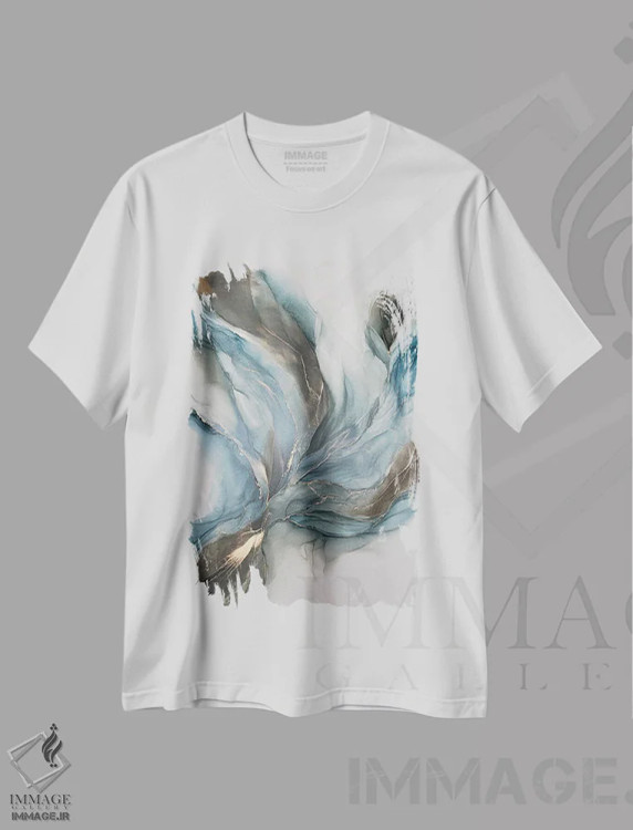 تیشرت سفید طرح دار گل زمستانی اثر استودیو هنری مونه و مانه | immage.ir