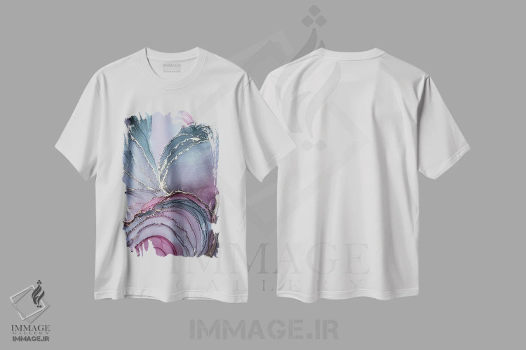تیشرت سفید طرح دار ولنتاین من، آبستره اثر استودیو هنری مونه و مانه | فروشگاه ایماژ