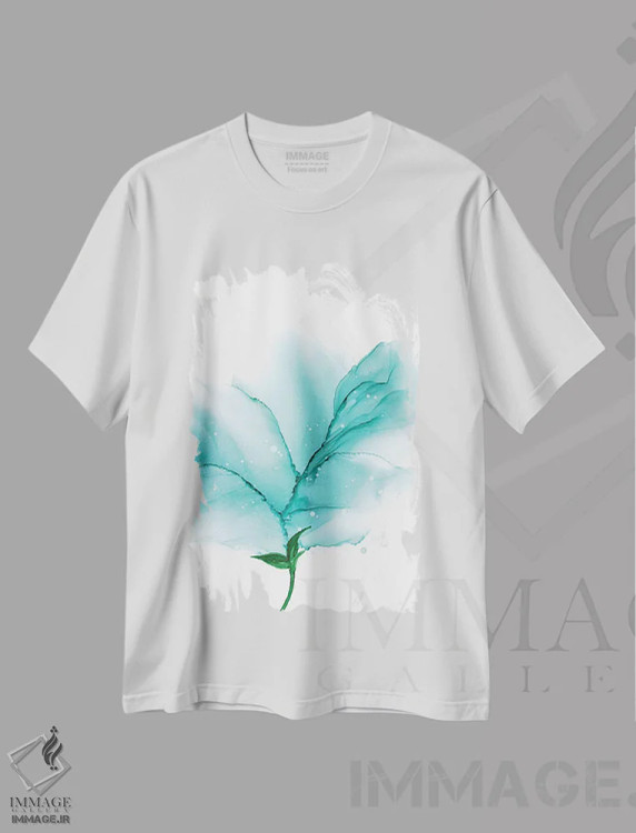 تیشرت سفید طرح دار گل نازک و لطیف II، آبستره اثر استودیو هنری مونه و مانه | immage.ir