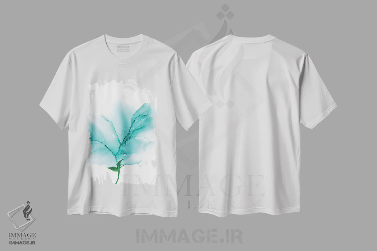 تیشرت سفید طرح دار گل نازک و لطیف II، آبستره اثر استودیو هنری مونه و مانه | immage.ir