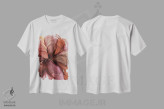 تیشرت سفید طرح دار گل زنجبیلی II اثر استودیو هنری مونه و مانه | immage.ir