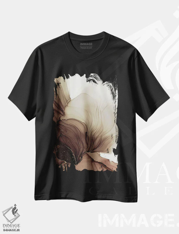 تیشرت مشکی طرح دار باد اثر استودیو هنری مونه و مانه | فروشگاه ایماژ