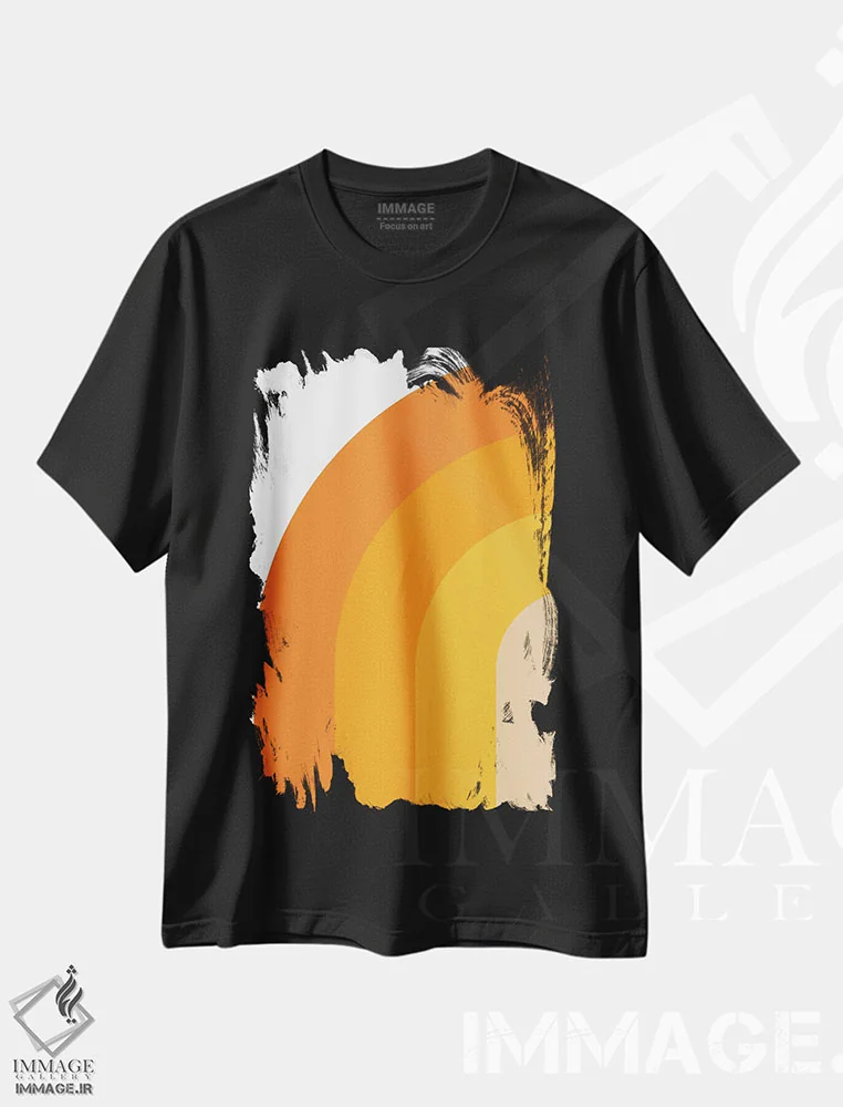 تیشرت مشکی طرح دار رترو I، آبستره اثر استودیوی هنر قدیم | فروشگاه ایماژ