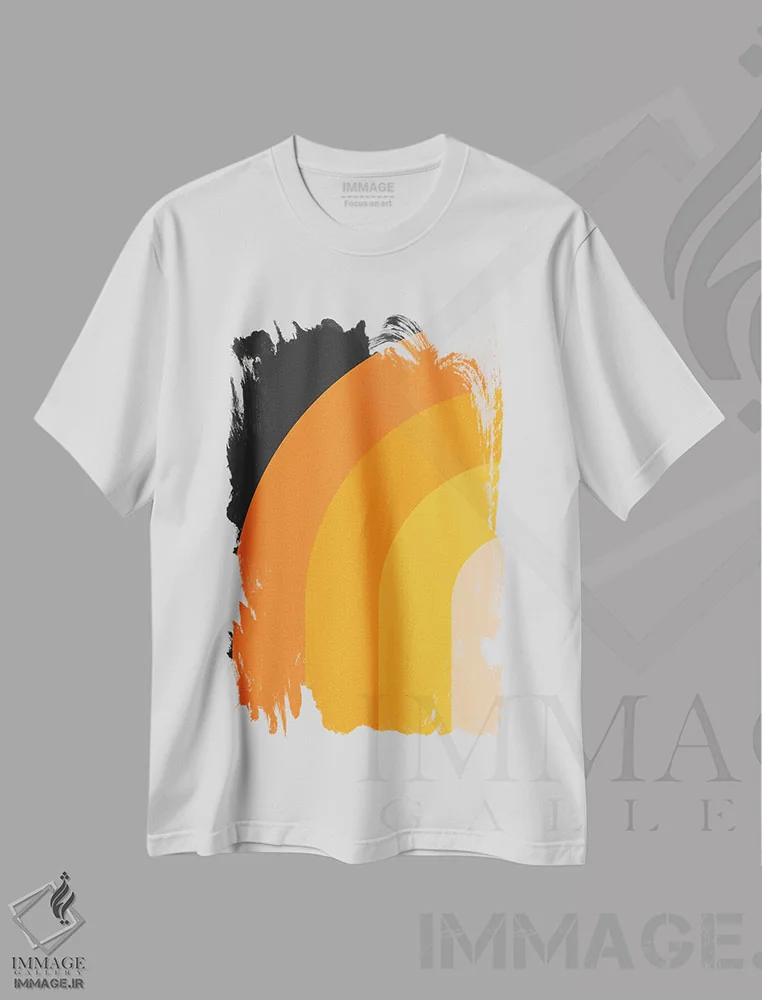 تیشرت سفید طرح دار رترو III، آبستره اثر استودیوی هنر قدیم | فروشگاه ایماژ