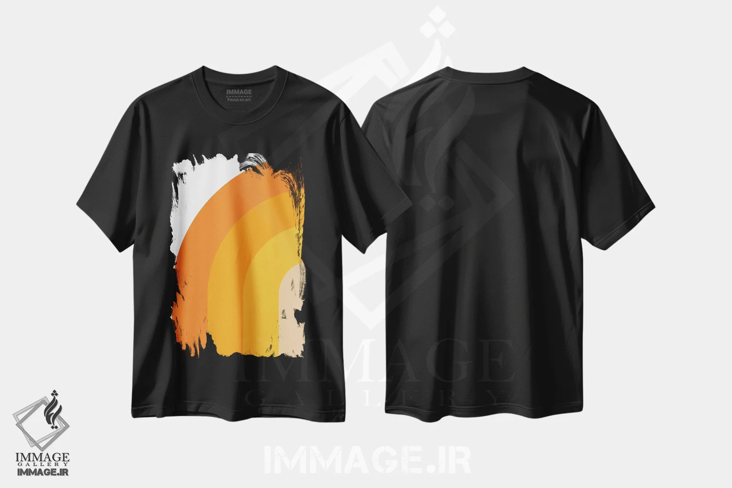 تیشرت مشکی طرح دار رترو I، آبستره اثر استودیوی هنر قدیم | فروشگاه ایماژ