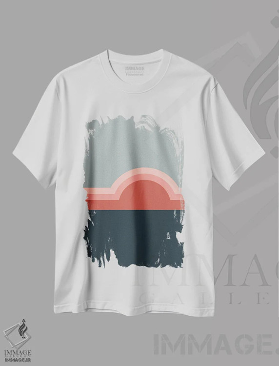 تیشرت سفید طرح دار جوینده خورشید XB، آبستره اثر استودیوی هنر قدیم | فروشگاه ایماژ