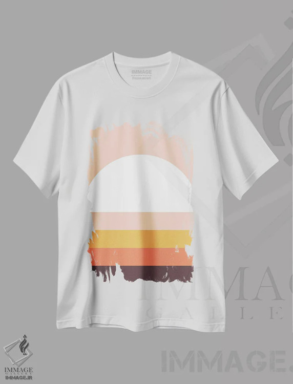 تیشرت سفید طرح دار جوینده خورشید III، آبستره اثر استودیوی هنر قدیم | immage.ir