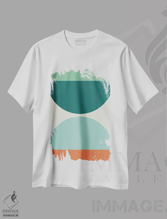 تیشرت سفید طرح دار ترکیب هندسی انتزاعی XX اثر استودیوی هنر قدیم | immage.ir