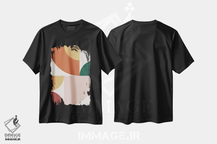 تیشرت مشکی طرح دار ترکیب هندسی انتزاعی XIII، آبستره اثر استودیوی هنر قدیم | immage.ir
