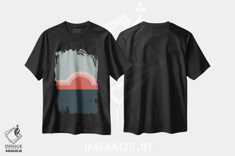 تیشرت مشکی طرح دار جوینده خورشید XB، آبستره اثر استودیوی هنر قدیم | immage.ir