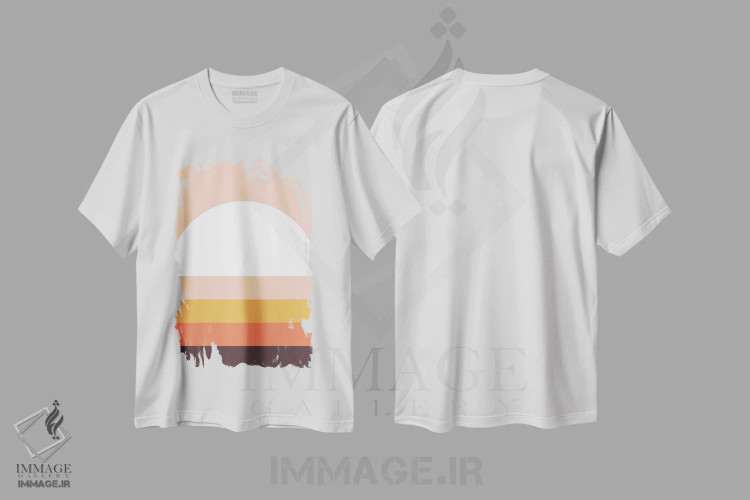 تیشرت سفید طرح دار جوینده خورشید III، آبستره اثر استودیوی هنر قدیم | immage.ir