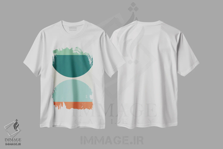 تیشرت سفید طرح دار ترکیب هندسی انتزاعی XX اثر استودیوی هنر قدیم | immage.ir