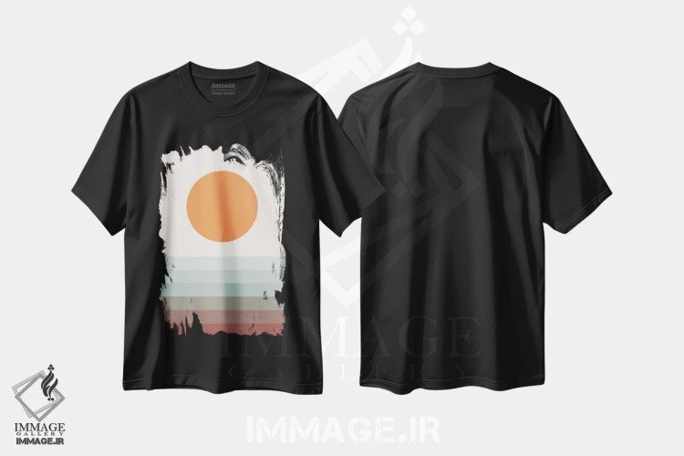 تیشرت مشکی طرح دار جوینده خورشید XVIB، آبستره اثر استودیوی هنر قدیم | immage.ir