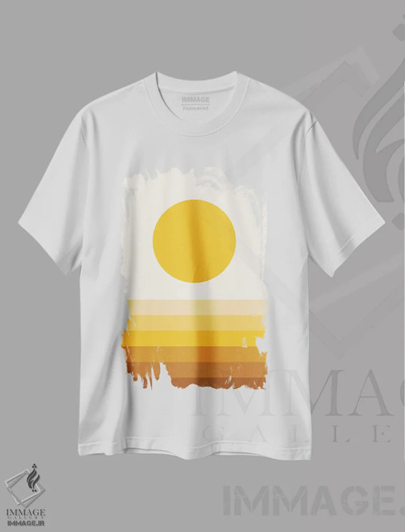تیشرت سفید طرح دار جوینده خورشید XVIIB، آبستره اثر استودیوی هنر قدیم | immage.ir