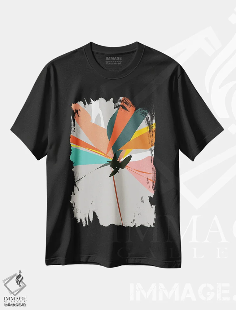 تیشرت مشکی طرح دار انتزاعی IIIB اثر استودیوی هنر قدیم | immage.ir