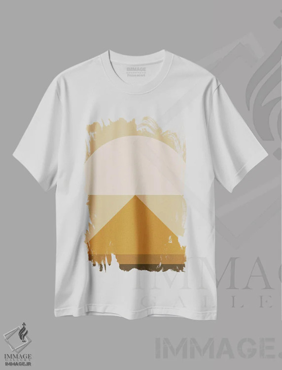 تیشرت سفید طرح دار ترکیب هندسی انتزاعی XXXIV اثر استودیوی هنر قدیم | immage.ir