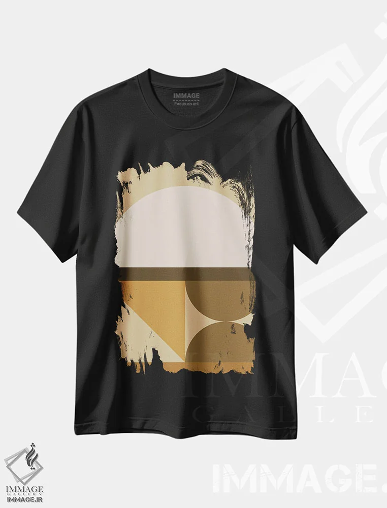 تیشرت مشکی طرح دار ترکیب هندسی انتزاعی XXXIVC، آبستره اثر استودیوی هنر قدیم | immage.ir