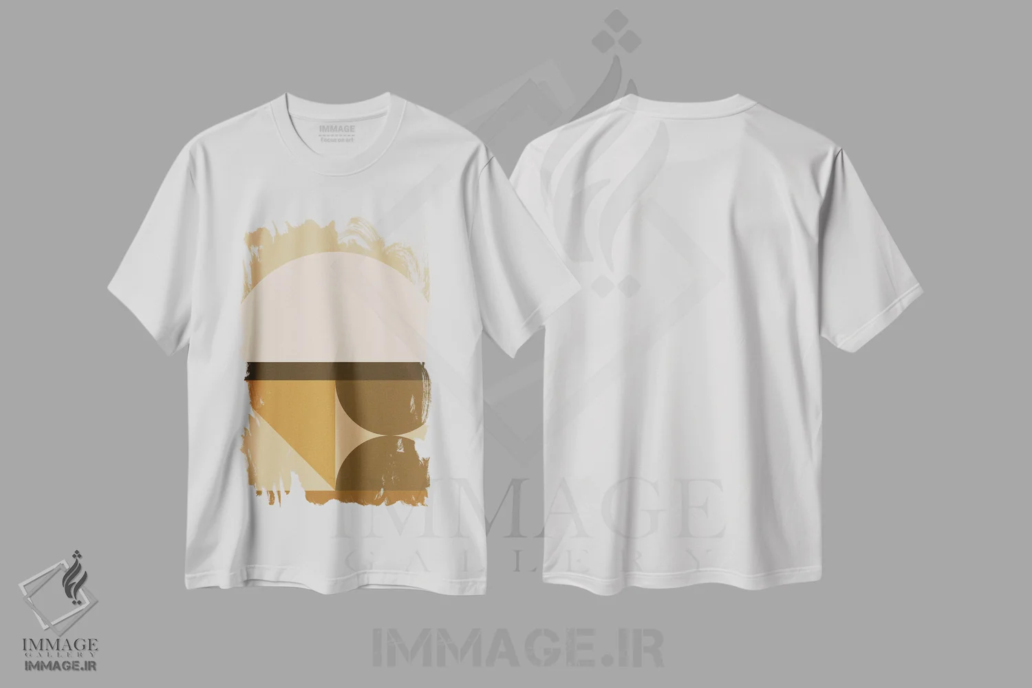 تیشرت سفید طرح دار ترکیب هندسی انتزاعی XXXIVC، آبستره اثر استودیوی هنر قدیم | فروشگاه ایماژ