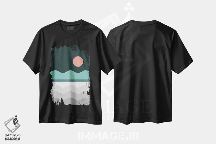 تیشرت مشکی طرح دار منظره انتزاعی VI، آبستره اثر استودیوی هنر قدیم | فروشگاه ایماژ