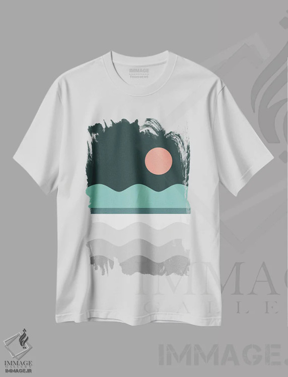 تیشرت سفید طرح دار منظره انتزاعی VI، آبستره اثر استودیوی هنر قدیم | immage.ir