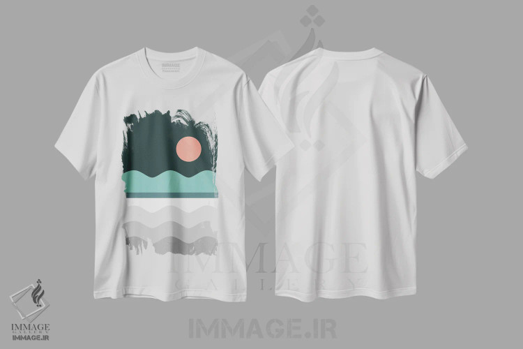 تیشرت سفید طرح دار منظره انتزاعی VI، آبستره اثر استودیوی هنر قدیم | immage.ir