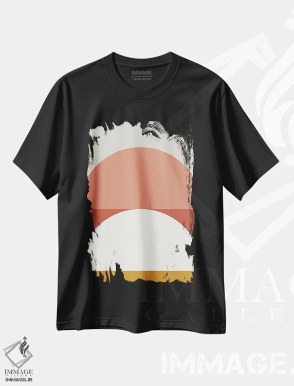 تیشرت مشکی طرح دار ترکیب هندسی انتزاعی IB، آبستره اثر استودیوی هنر قدیم | فروشگاه ایماژ