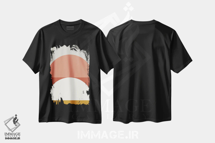تیشرت مشکی طرح دار ترکیب هندسی انتزاعی IB، آبستره اثر استودیوی هنر قدیم | فروشگاه ایماژ