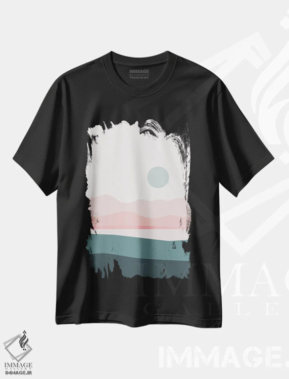 تیشرت مشکی طرح دار منظره انتزاعی III، آبستره اثر استودیوی هنر قدیم | فروشگاه ایماژ