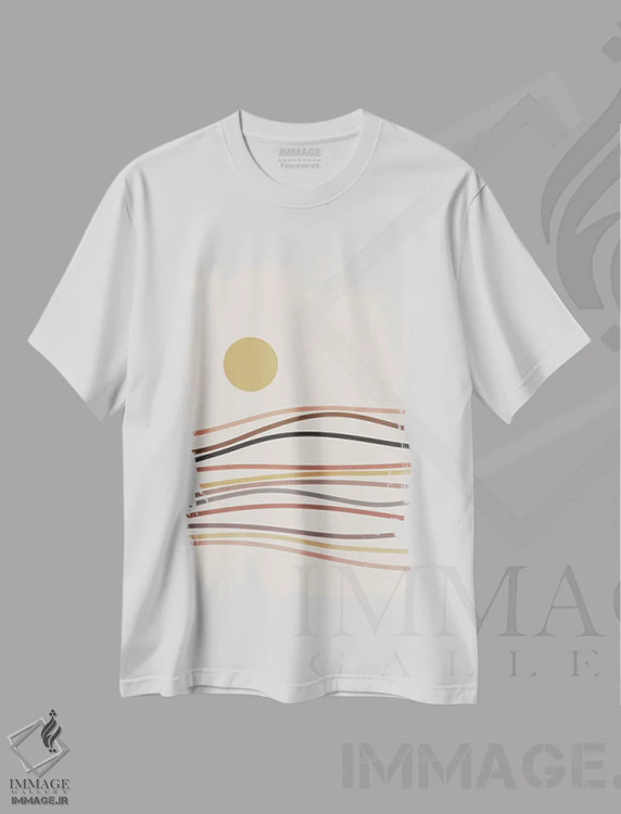 تیشرت سفید طرح دار منظره انتزاعی XVI، آبستره اثر استودیوی هنر قدیم | immage.ir
