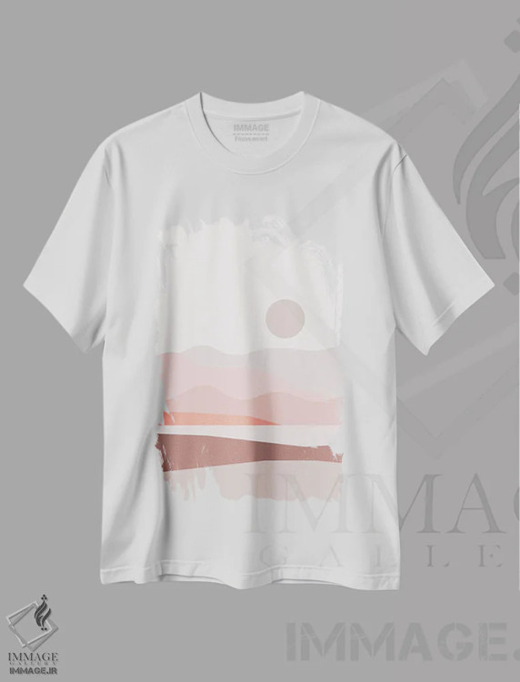 تیشرت سفید طرح دار منظره انتزاعی IV، آبستره اثر استودیوی هنر قدیم | فروشگاه ایماژ